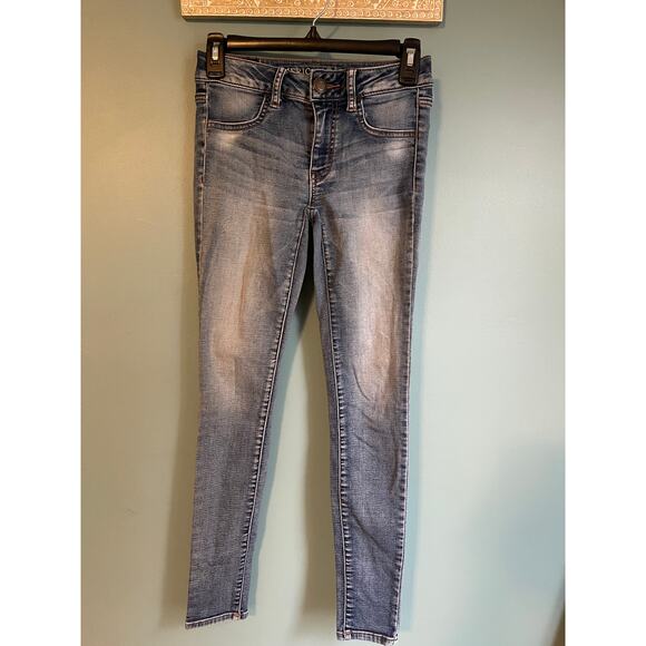 American Eagle Mid Blue Wash Jegging Skinny Jeans - Picture 1 of 5